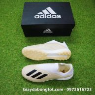 Giay da bong san co nhan tao khong day sieu nhe Adidas X18+ mau trang sua (2)