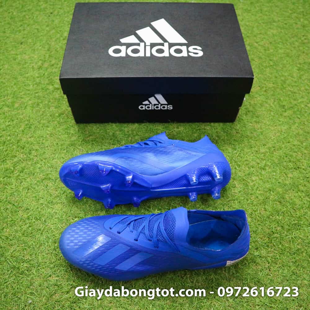 Giày đá bóng sân cỏ tự nhiên Adidas X18.1 FG màu xanh dương toàn thân cực đẹp