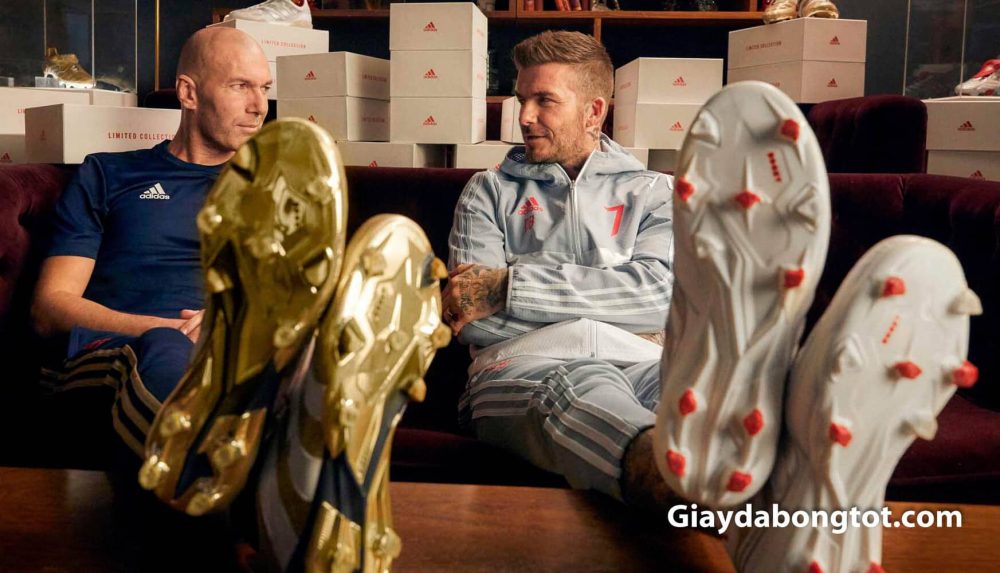2 huyền thoại Beckham và Zidane cùng nhau mang những đôi giày Adidas Predator huyền thoại