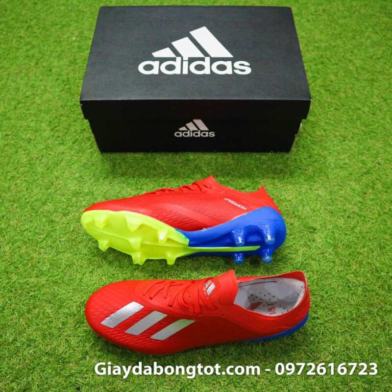 Thiết kế đẹp mắt ôm chân của giày đá banh sân cỏ tự nhiên Adidas X18.1 FG màu đỏ