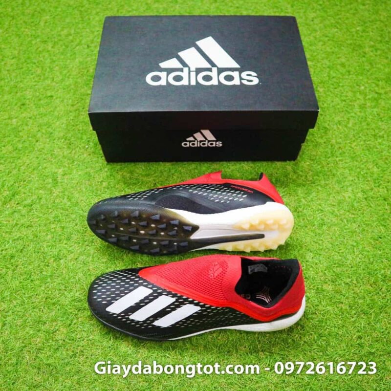 Giay da banh khong day Adidas X18+ TF den do (2)