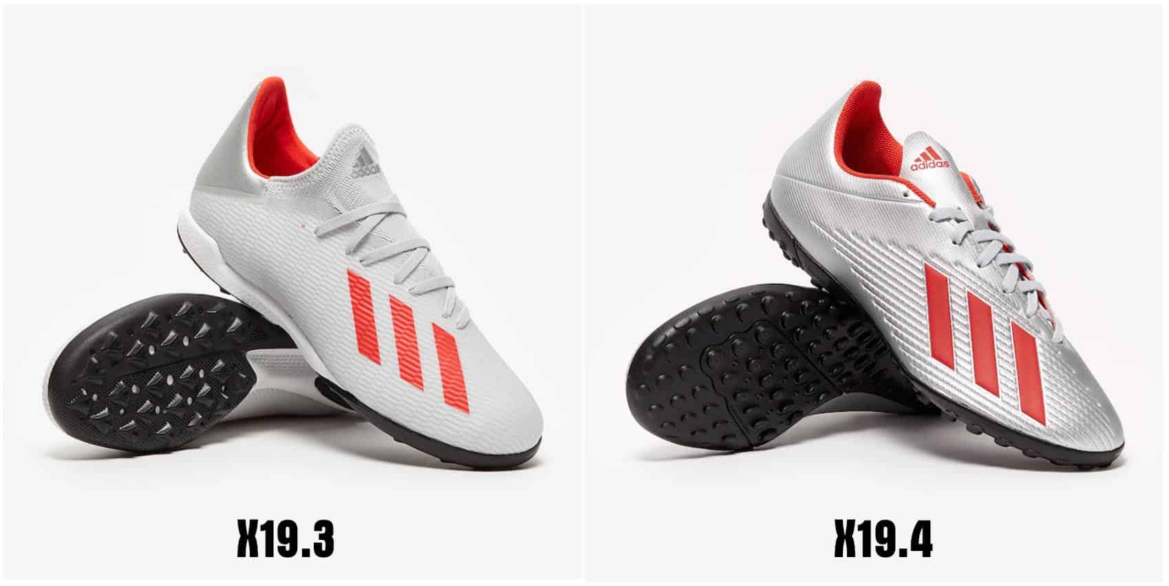 Phân khúc giày sân cỏ nhân tạo Adidas X19.3 (Mid-end) và Adidas X19.4 (Low-end)