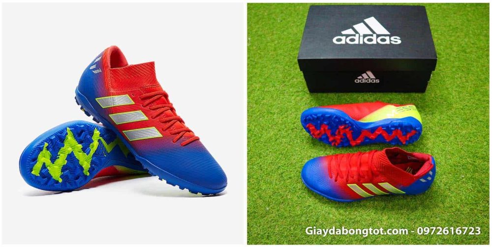 Phiên bản Adidas Nemeziz 18.3 TF chính hãng và Fake đều có da được làm bằng vải