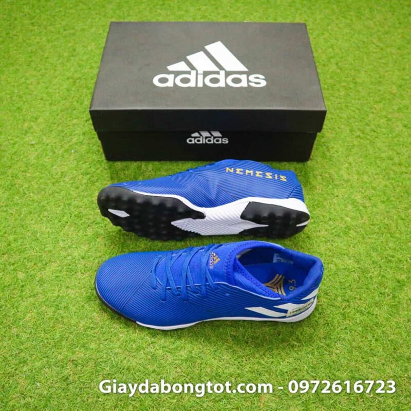 Giay da banh Adidas Nemeziz 19.3 mau xanh duong vach trang moi nhat (2)