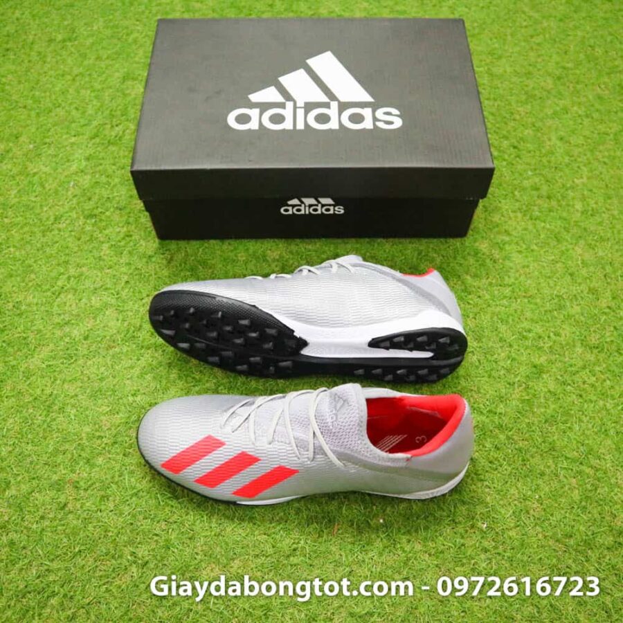 Giay da banh da vai Adidas X19.3 TF xam vach do 2019 (2)