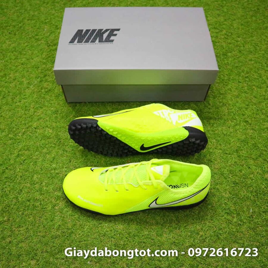 Giay da banh Nike Phantom VSN TF Academy mau xanh non chuoi 2019 (2)