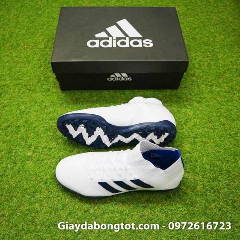 Giày đá banh ôm chân Adidas Nemeziz 18.3 TF trắng đen cổ chéo