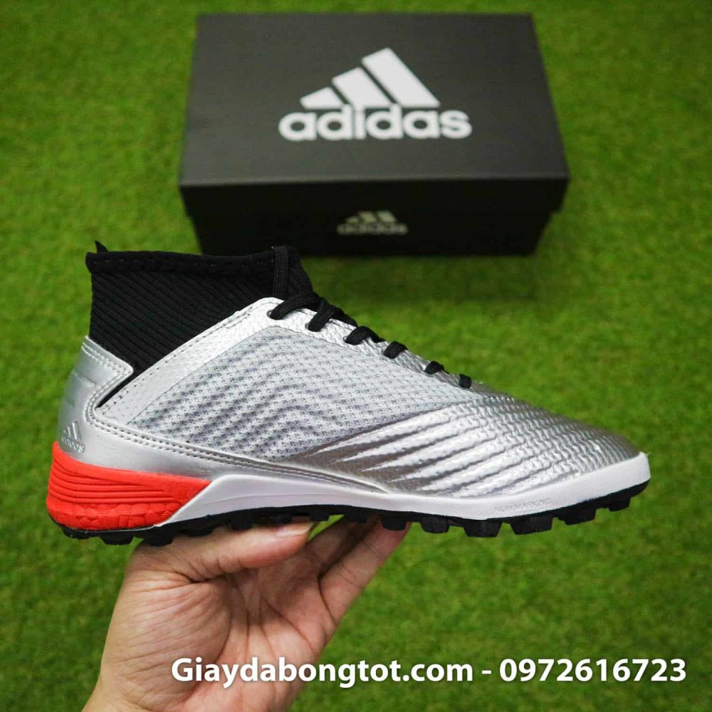 Giay bong da Adidas Predator tre em co cao mau bac vach den (10)