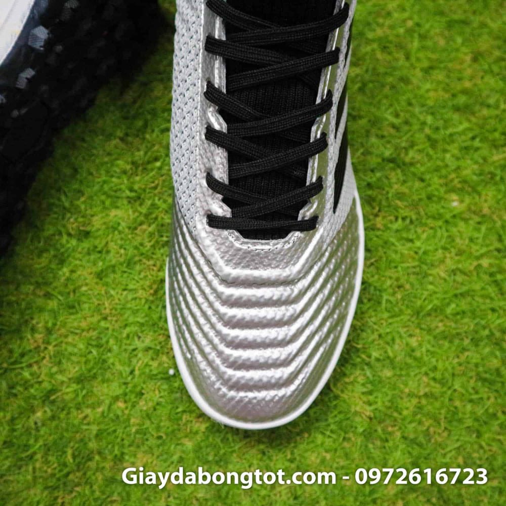 Giay bong da Adidas Predator tre em co cao mau bac vach den (6)