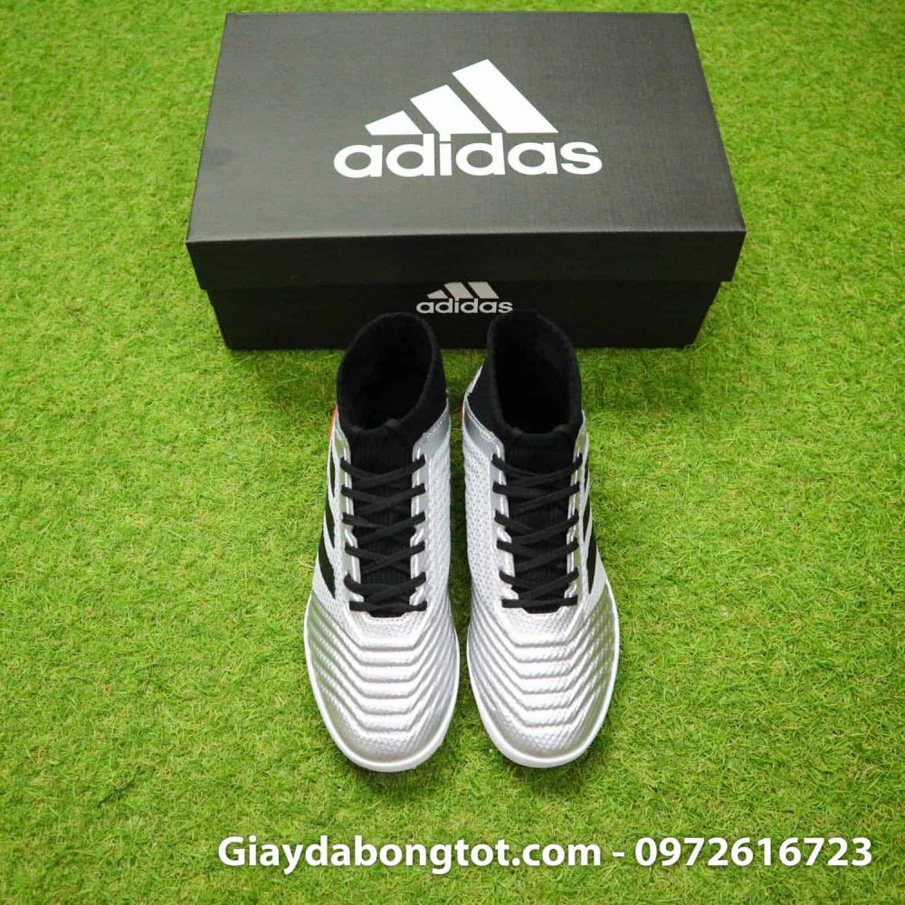 Giay bong da Adidas Predator tre em co cao mau bac vach den (7)