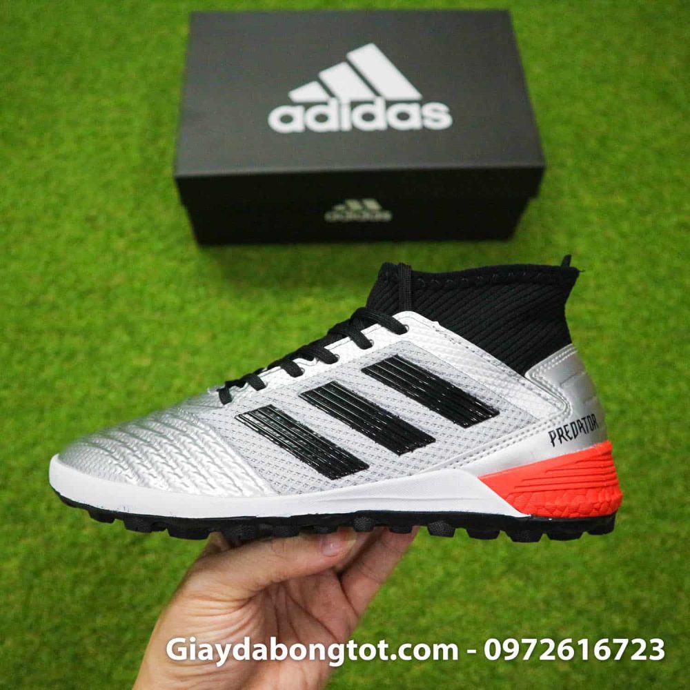 Giay bong da Adidas Predator tre em co cao mau bac vach den (9)