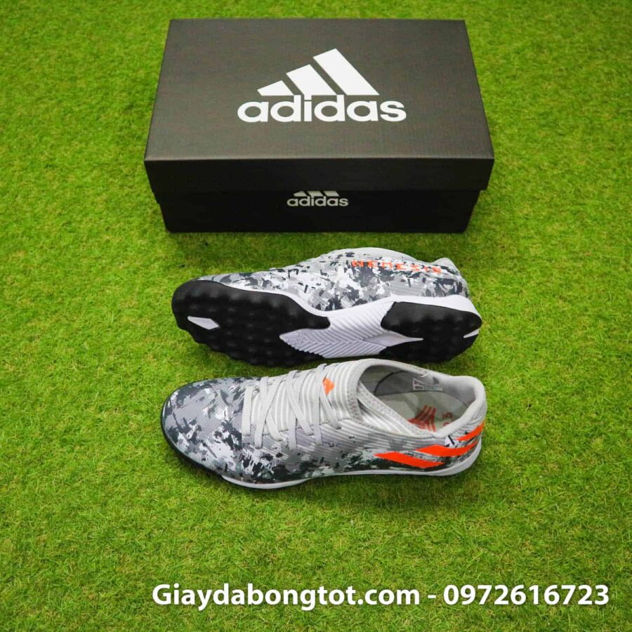 Giày đá bóng sân cỏ nhân tạo chân bè Adidas Nemeziz 19.3 TF xám camo