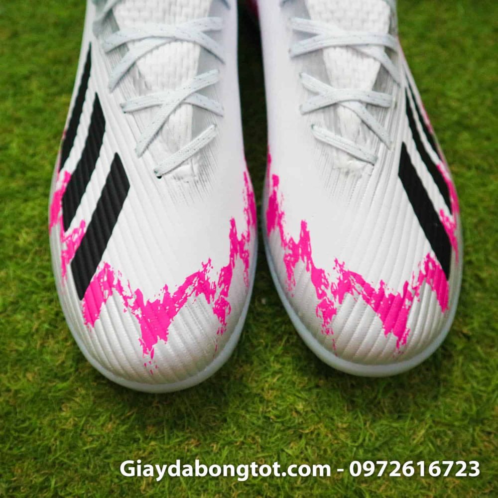 Giay da banh Adidas X19.1 TF trang hong vach den 2019 (1)