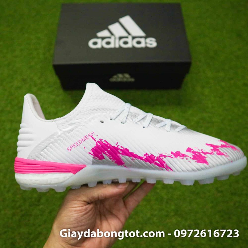 Giay da banh Adidas X19.1 TF trang hong vach den 2019 (13)