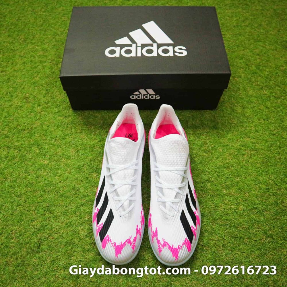 Giay da banh Adidas X19.1 TF trang hong vach den 2019 (8)