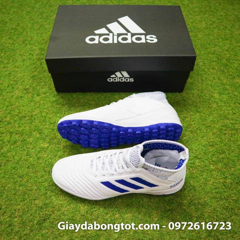 Giay da bong Adidas tre em Predator 19.3 TF trang vach xanh co cao 2019 (2)