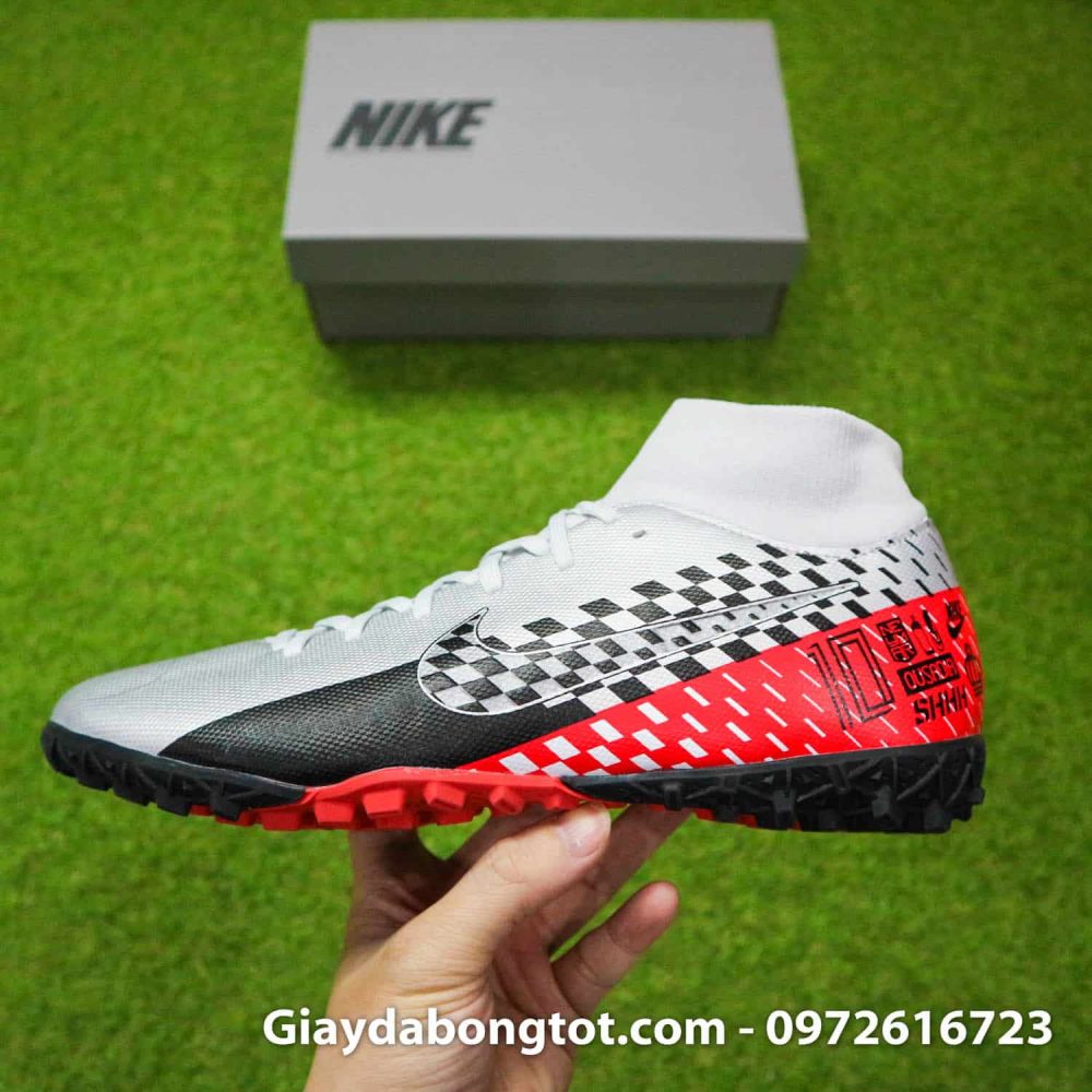 Giày bóng đá Nike Neymar Mercurial Superfly 7 Academy TF xám đỏ đen có chất lượng tốt Giay da bong Nike cao co Neymar Mercurial Superfly 7 Academy TF xam do den (10)