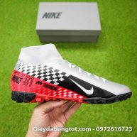 Giay da bong Nike cao co Neymar Mercurial Superfly 7 Academy TF xam do den (11)