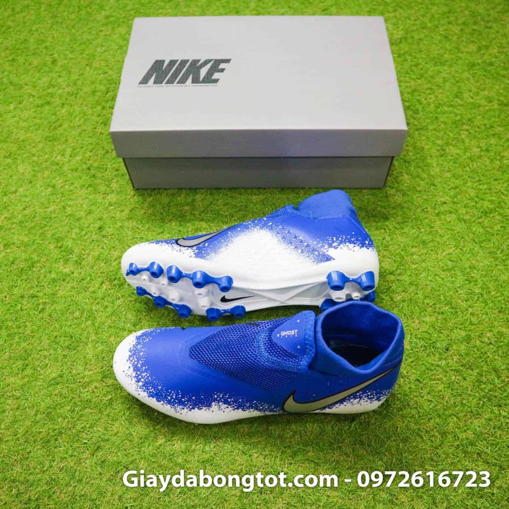 Giày đá bóng Nike Phamtom VSN AG xanh dương trắng che dây