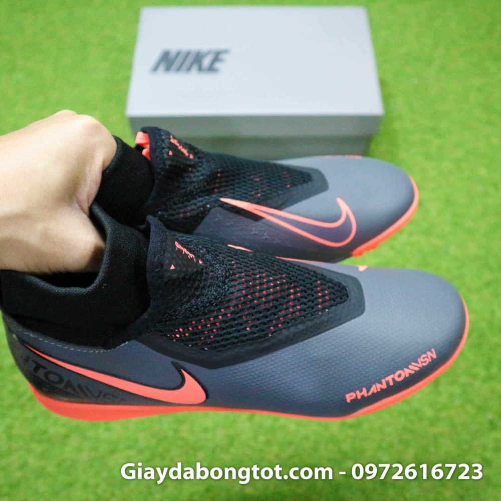 Giay bong da che day Nike Phantom VSN cao co TF den cam (1)