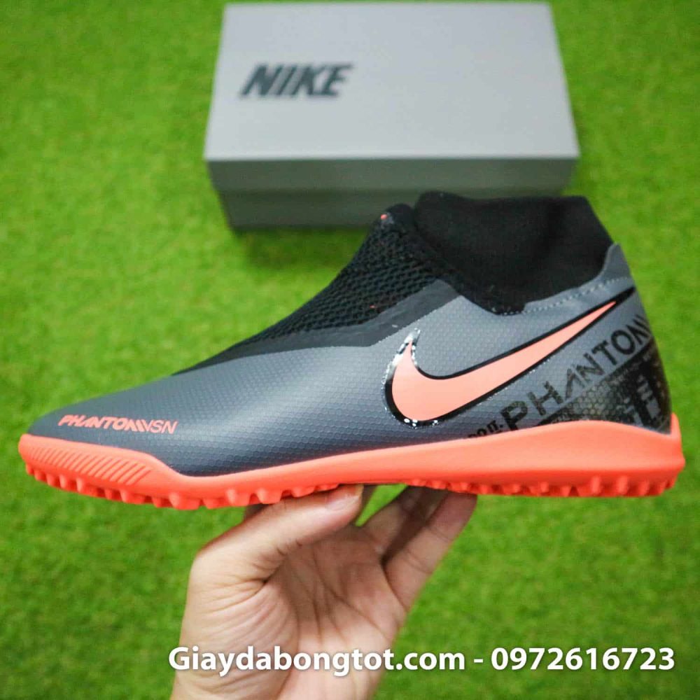Giay bong da che day Nike Phantom VSN cao co TF den cam (17)