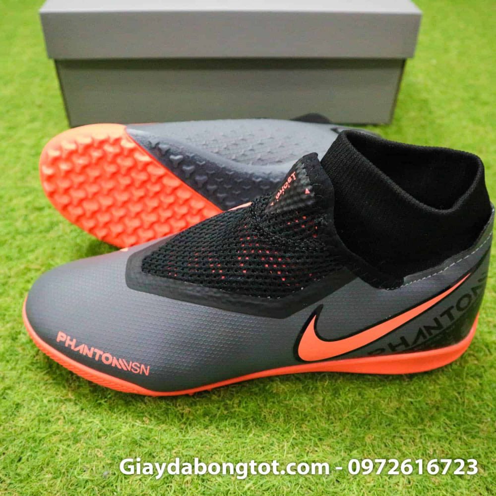 Giay bong da che day Nike Phantom VSN cao co TF den cam (3)