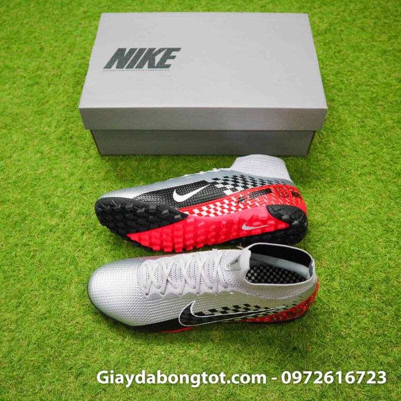Giày đá banh cao cổ Nike Mercurial Superfly 7 TF Neymar xám đỏ đen
