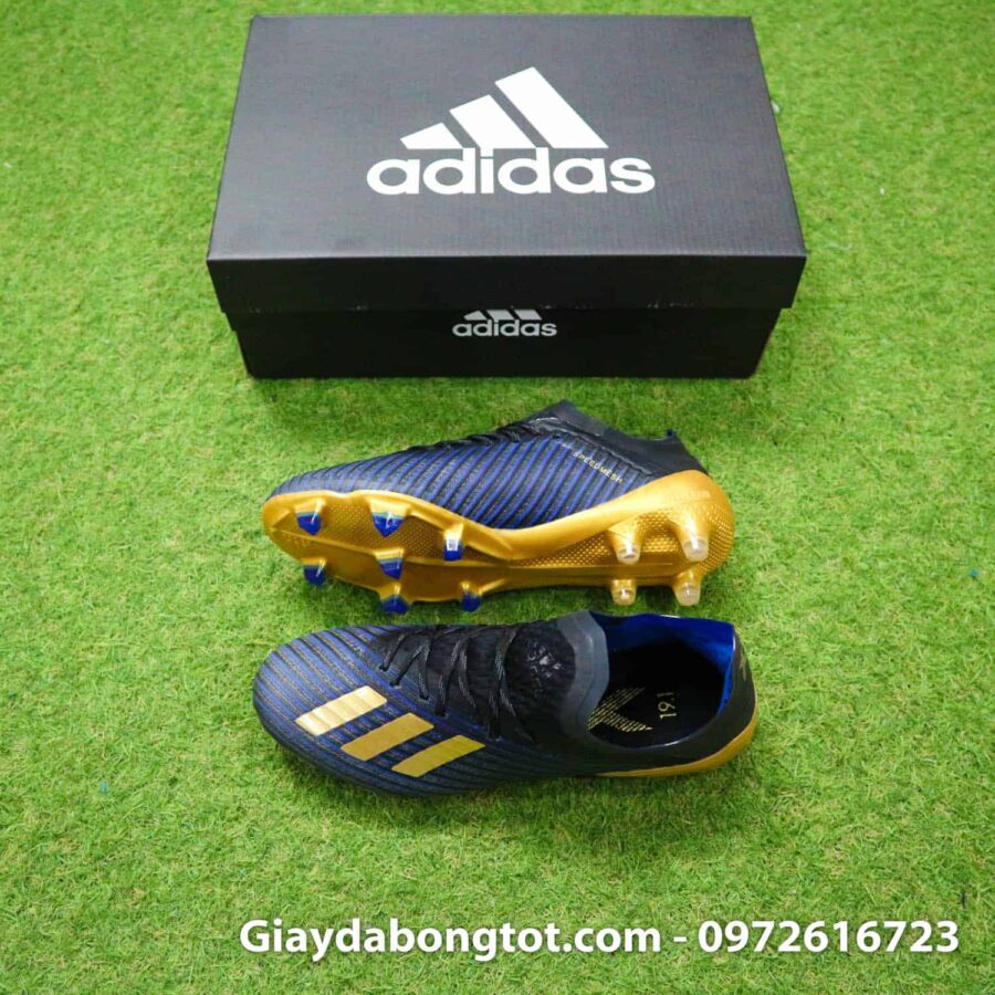 Giày đá bóng trẻ em đinh cao Adidas X19.1 FG xanh đậm vạch vàng