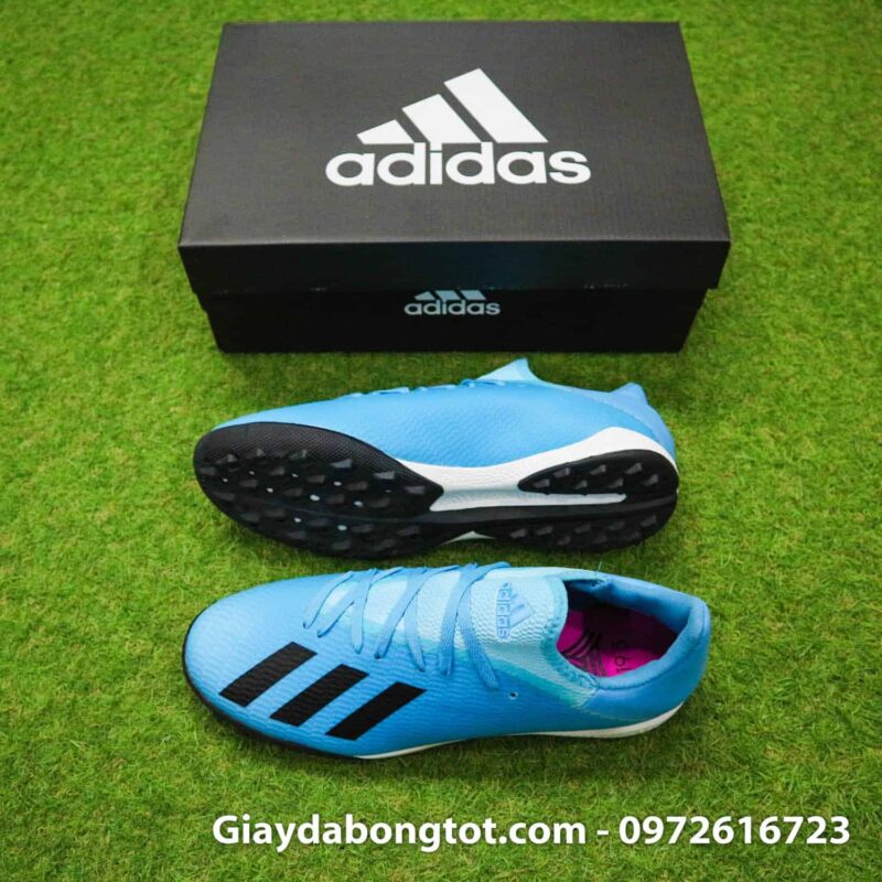Giày đá bóng sân cỏ nhân tạo Adidas X19.3 TF xanh nhạt bản SF