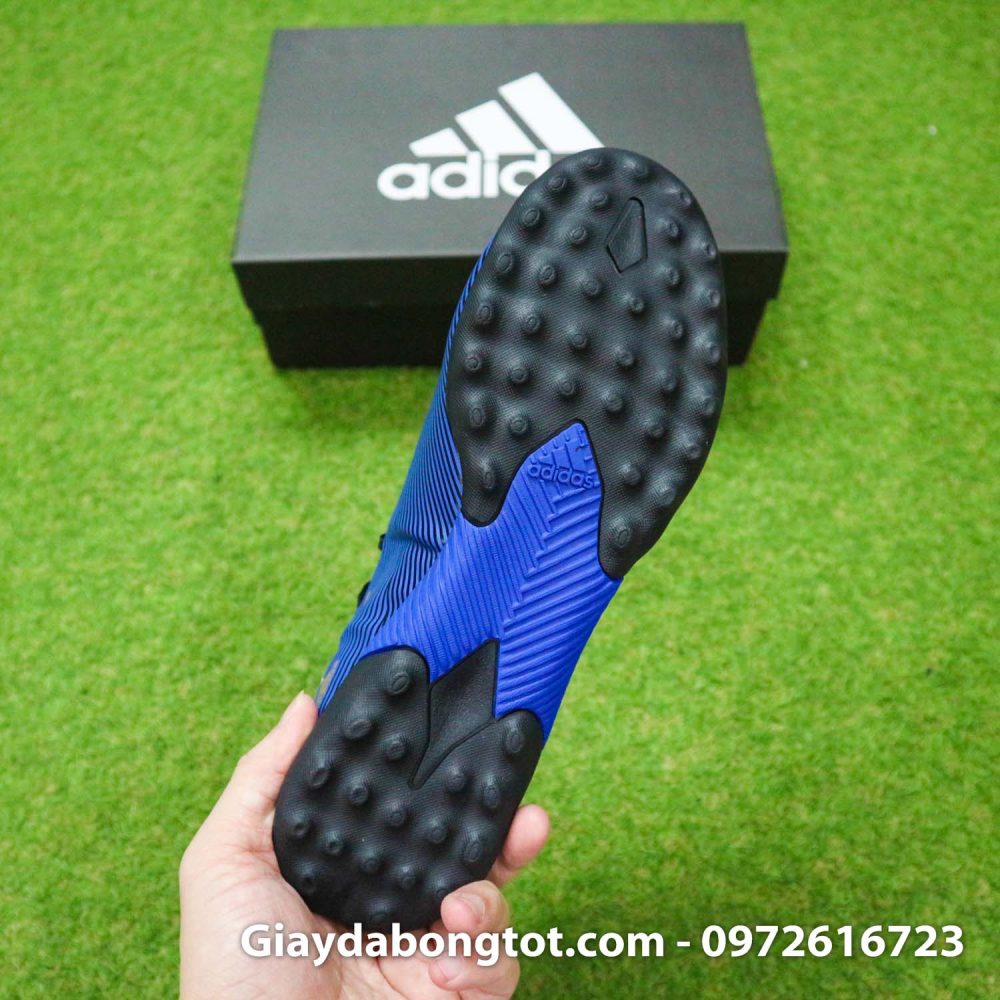 Giay Adidas Nemeziz 19.3 TF xanh dam vach vang co cao (1)