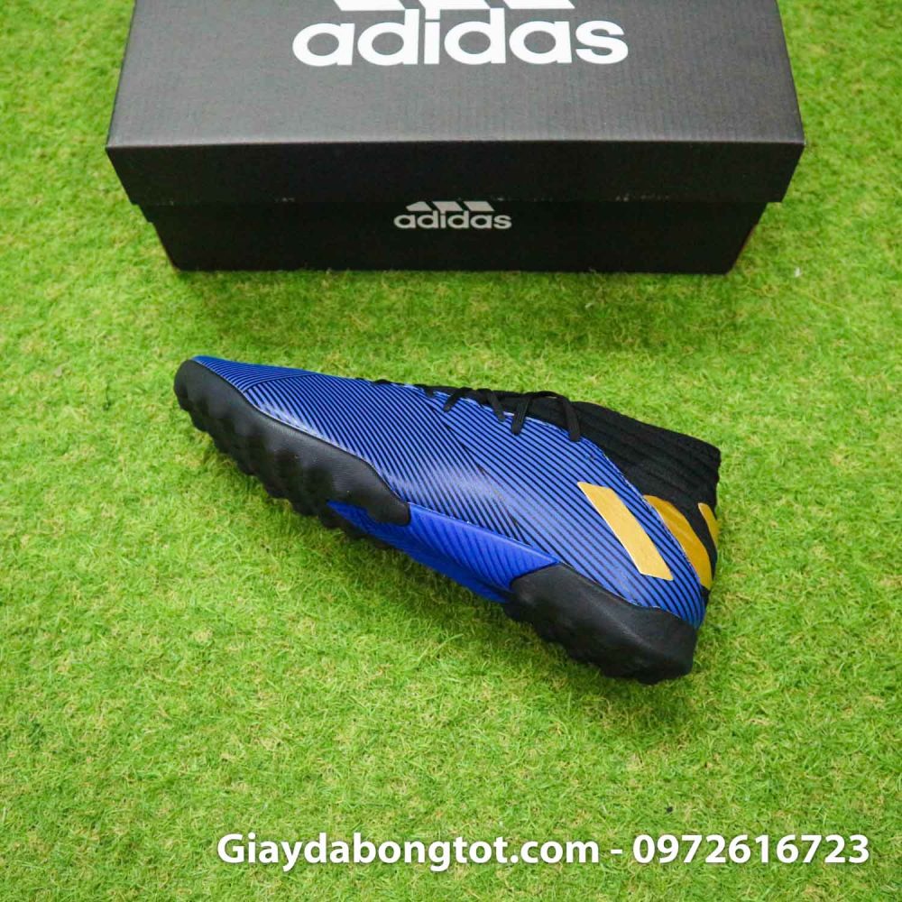 Giay Adidas Nemeziz 19.3 TF xanh dam vach vang co cao (10)