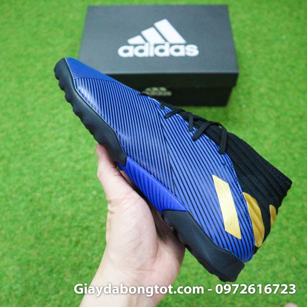 Giay Adidas Nemeziz 19.3 TF xanh dam vach vang co cao (12)