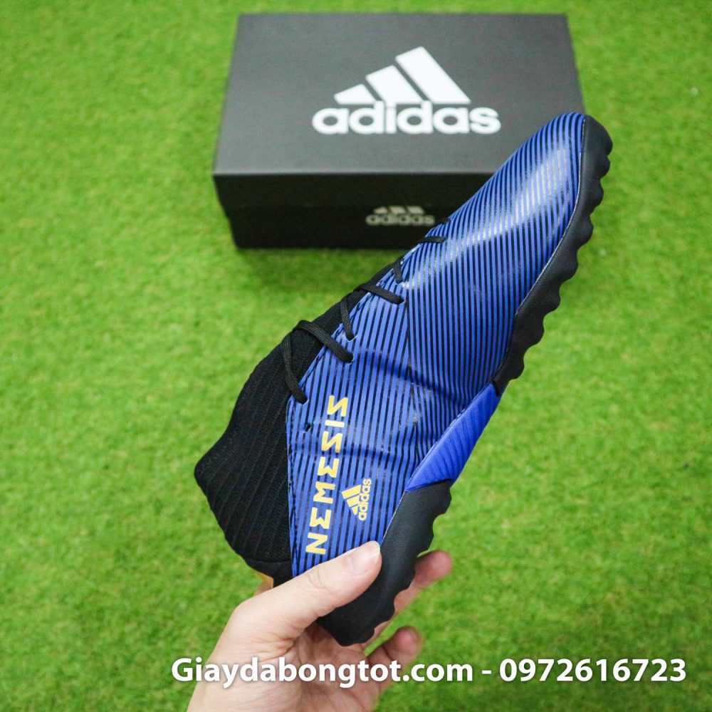 Giay Adidas Nemeziz 19.3 TF xanh dam vach vang co cao (13)