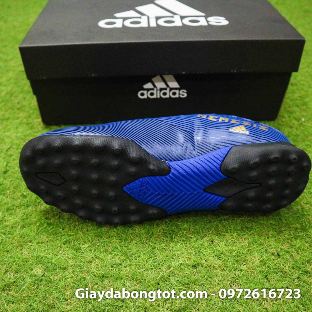 Giay Adidas Nemeziz 19.3 TF xanh dam vach vang co cao (4)