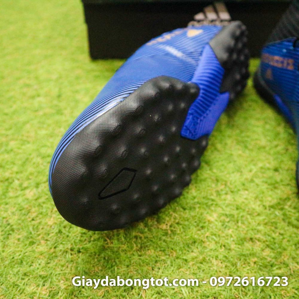 Giay Adidas Nemeziz 19.3 TF xanh dam vach vang co cao (6)