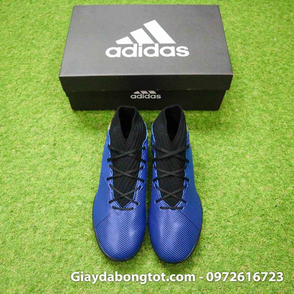Giay Adidas Nemeziz 19.3 TF xanh dam vach vang co cao (8)