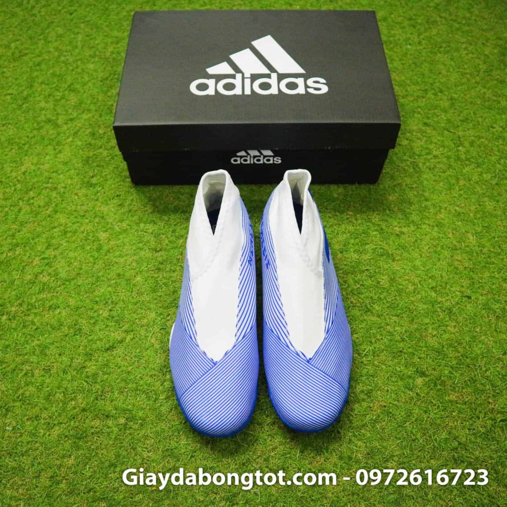 Giay Adidas Nemeziz khong day 19.3 TF trang soc xanh (8)