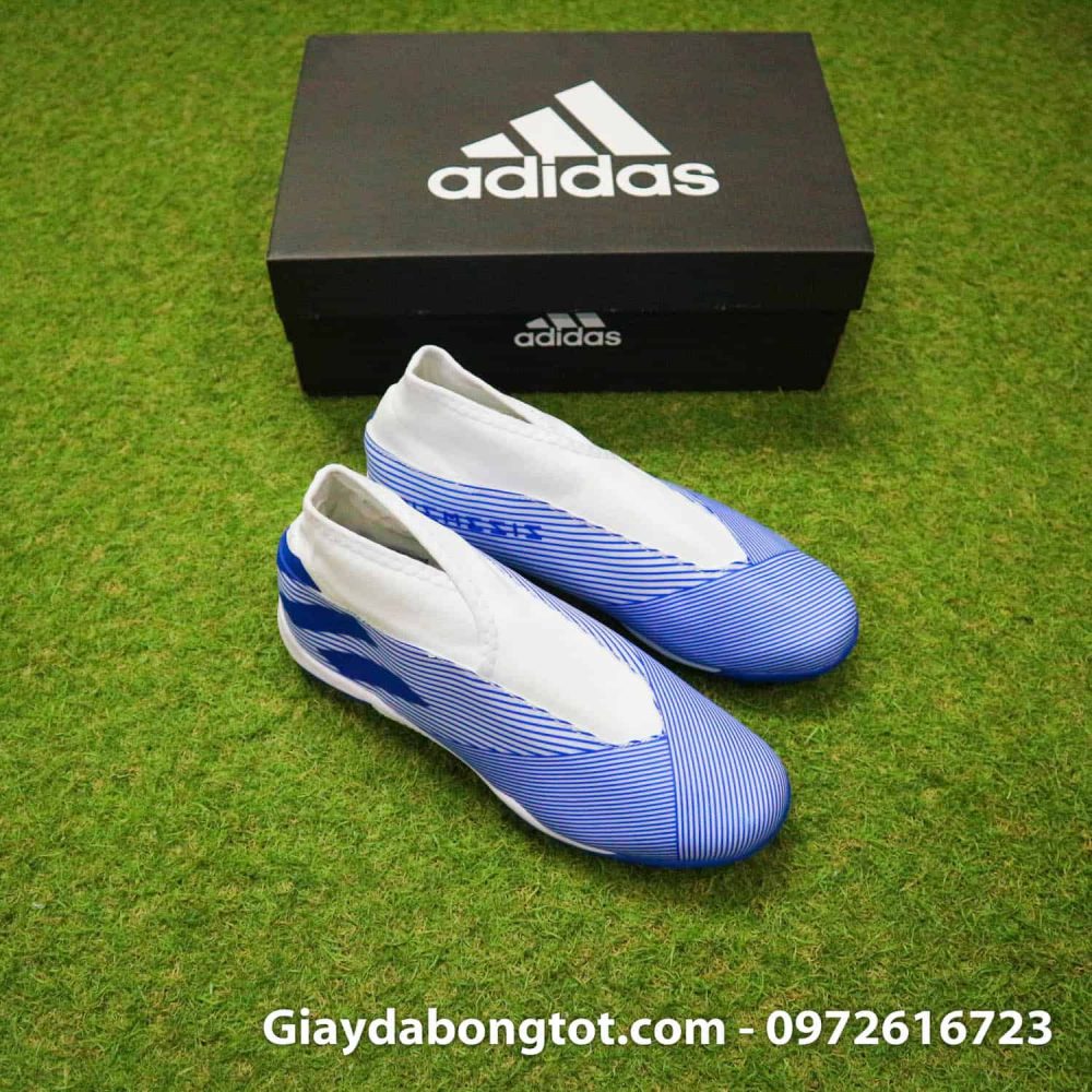 Giay Adidas Nemeziz khong day 19.3 TF trang soc xanh (9)