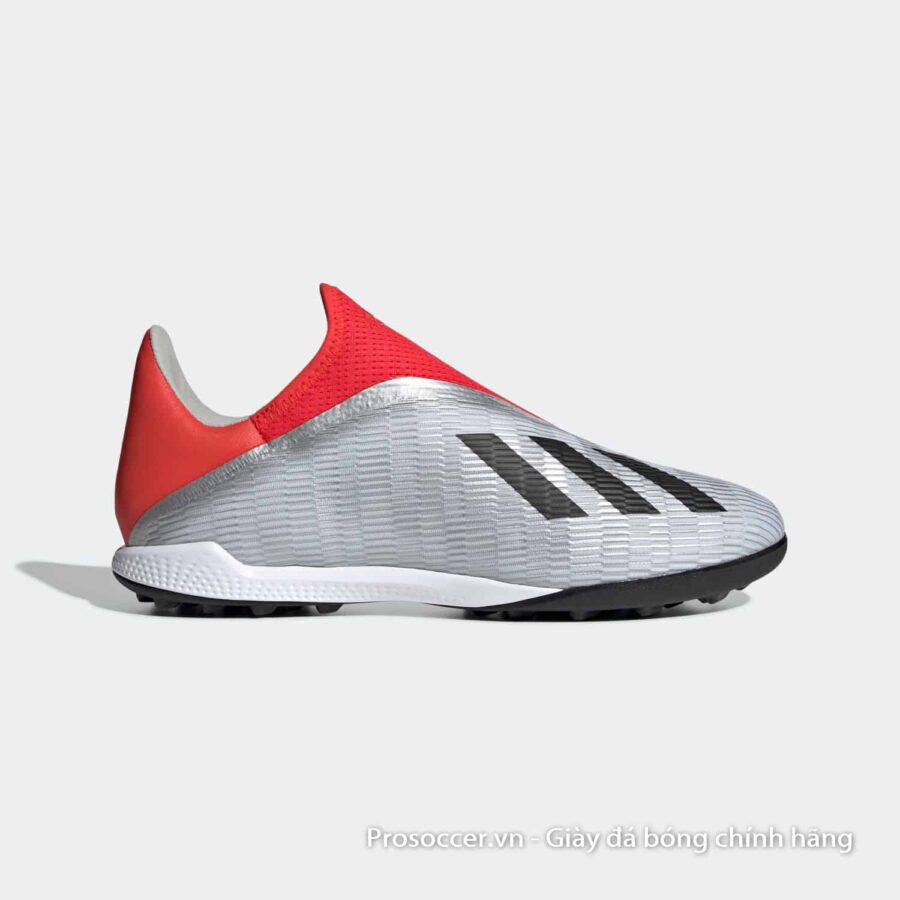 Giay da bong khong day Adidas X19.3 Lace Less mau xam bac (3)