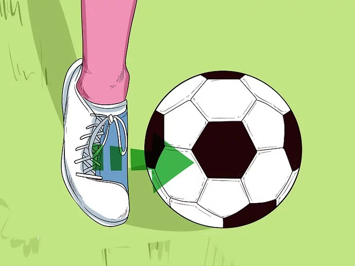Chạm bóng bằng phần cứng nhất trên bàn chân (khóa cổ chân khi chạm bóng) và chạm đúng và tâm bóng là van quả bóng