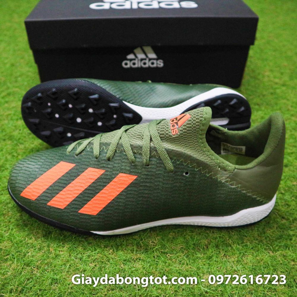 Giay Adidas X19.3 TF xanh reu vach cam SF (3)