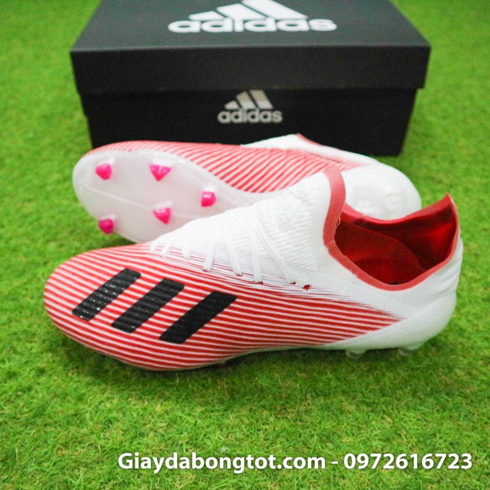 Giay da banh Adidas X19.1 FG trang do vach den (3)