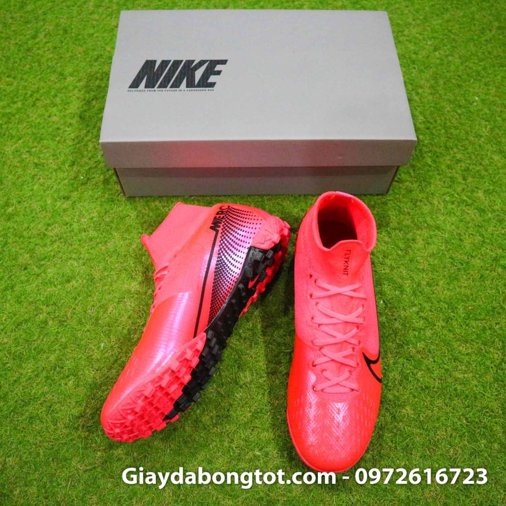 Giay bong da cao co nike mercurial superfly 7 elite tf do vach den (5)