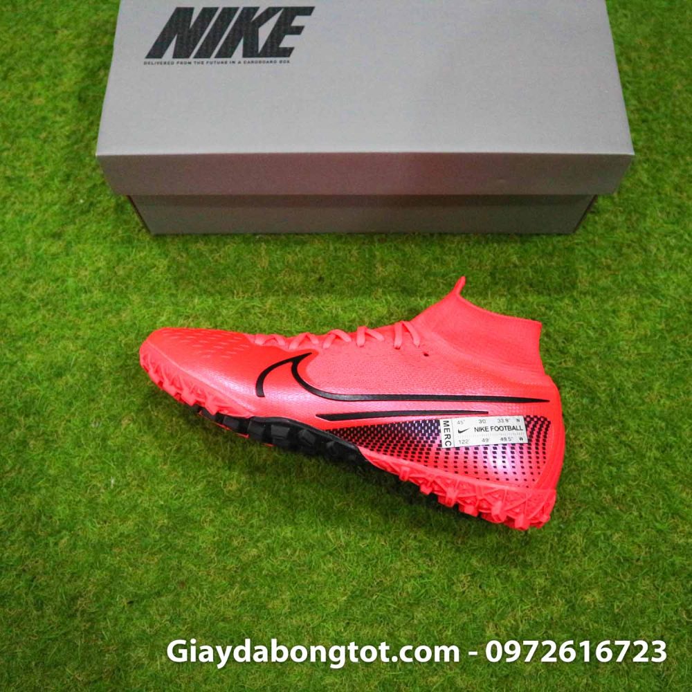 Giay bong da cao co nike mercurial superfly 7 elite tf do vach den (9)