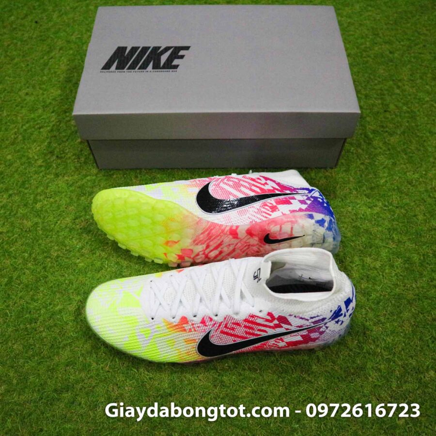Giay bong da co cao Nike Mercurial Superfly 7 Elite TF Neymar vang do xanh moi nhat (2)