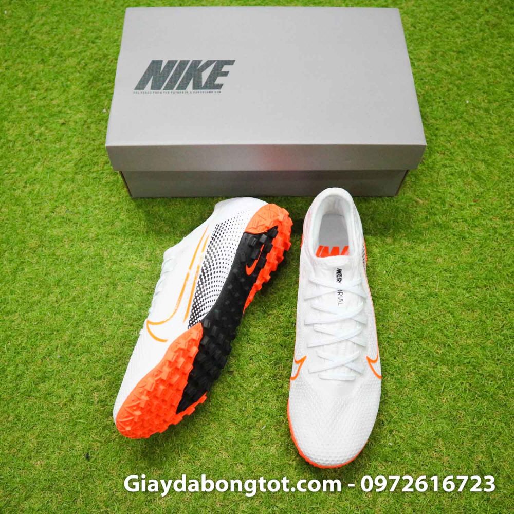 Giay da banh da vai Nike Mercurial Vapor 13 Pro tf trang vach cam (5)