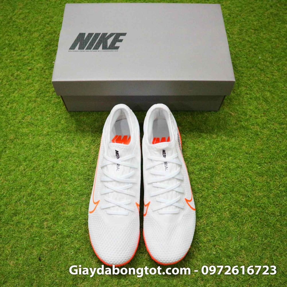 Giay da banh da vai Nike Mercurial Vapor 13 Pro tf trang vach cam (8)