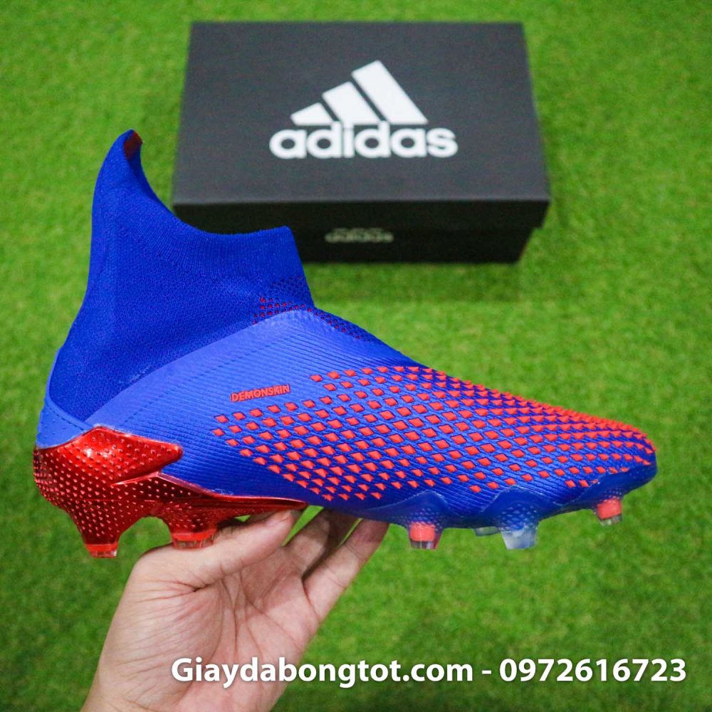 Giay da bong Adidas Predator 20 gai nhon mau xanh duong vach trang (12)