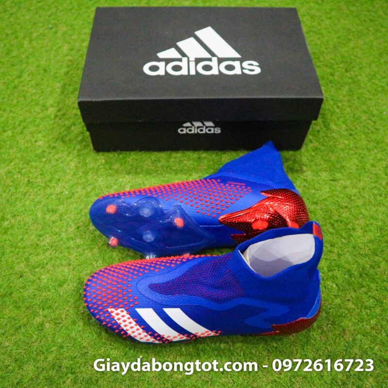 Giay da bong Adidas Predator 20 gai nhon mau xanh duong vach trang (2)