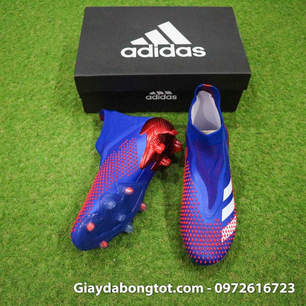 Giay da bong Adidas Predator 20 gai nhon mau xanh duong vach trang (4)